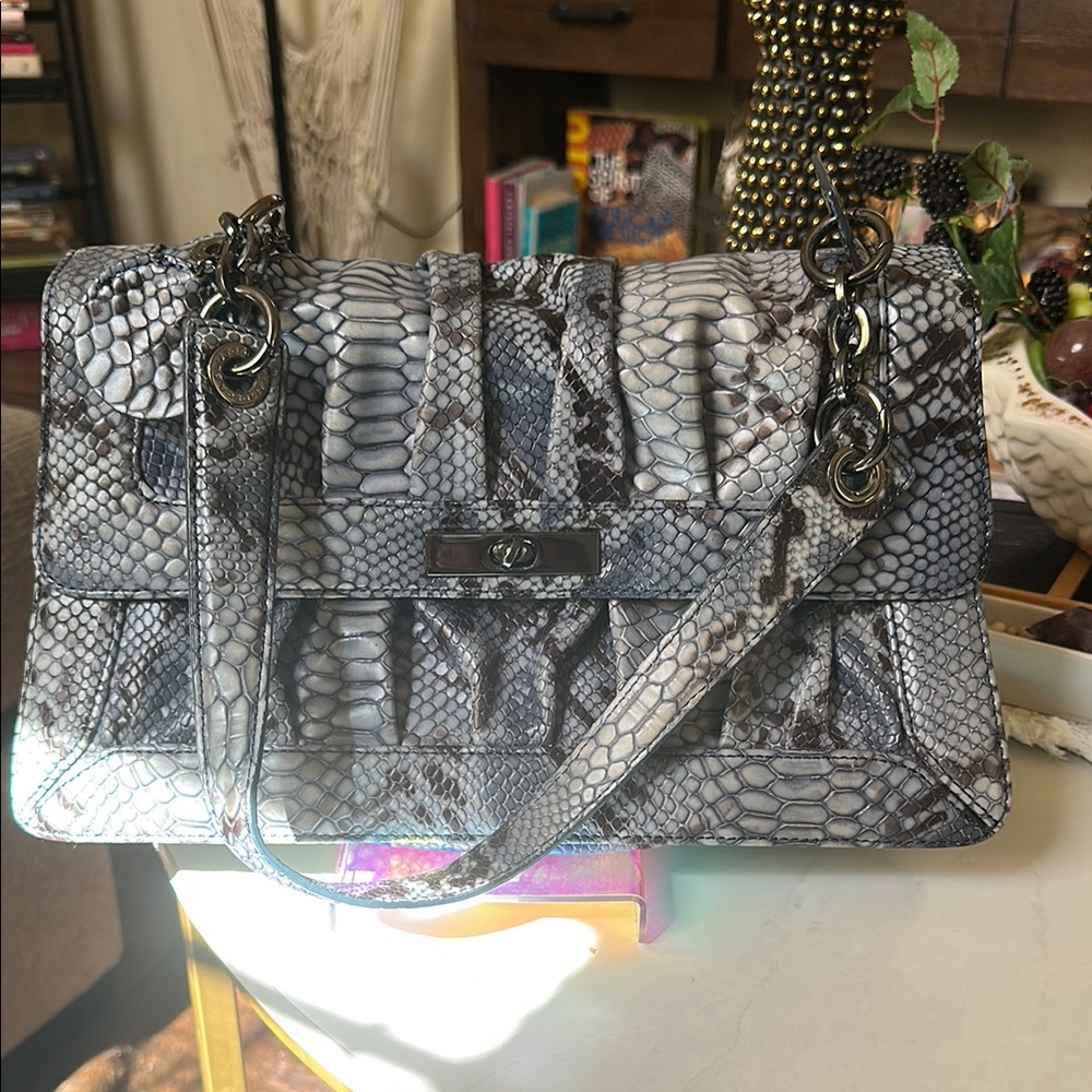 Blue Snake Print Women's Bag
